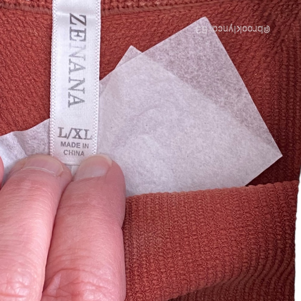 Zenana Seamless Shorts Ribbed Stretch Rust L - Picture 6 of 11